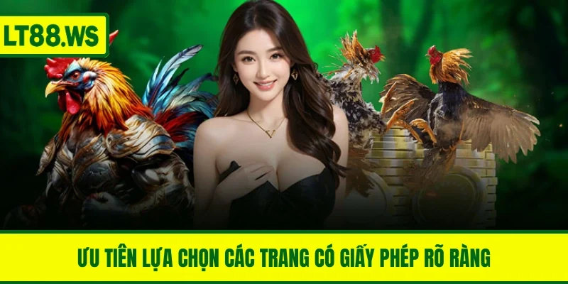 Ưu tiên lựa chọn các trang có giấy phép rõ ràng