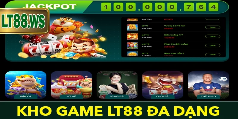 Nhà cái Lt88 có kho game đa dạng thể loại trò chơi